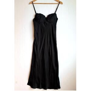Rumored Negroni Black Lace Midi Slip Dress Fairy Grunge Witchy Y2K Size Medium